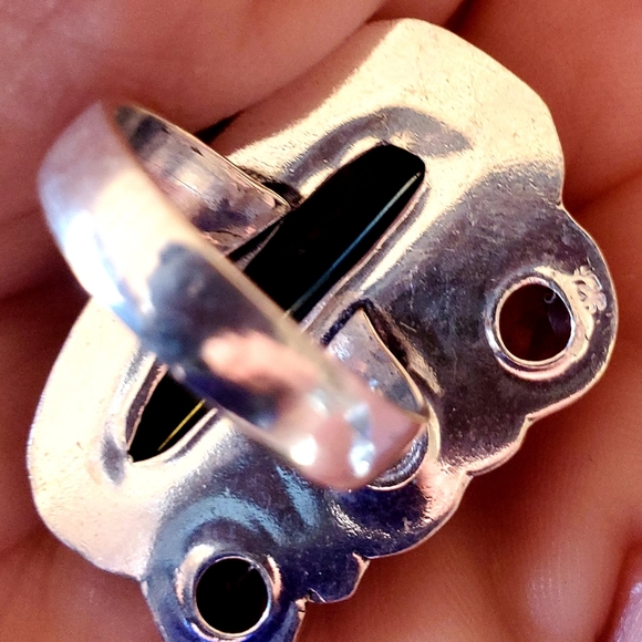 New Rainbow Hematite and Amethyst 925 Silver Ring. - Picture 13 of 16